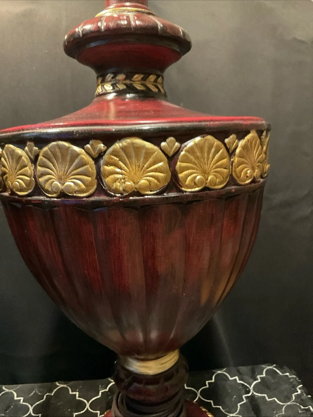 Pair of Red and Gold Decorative Table Lamps - Home Accents